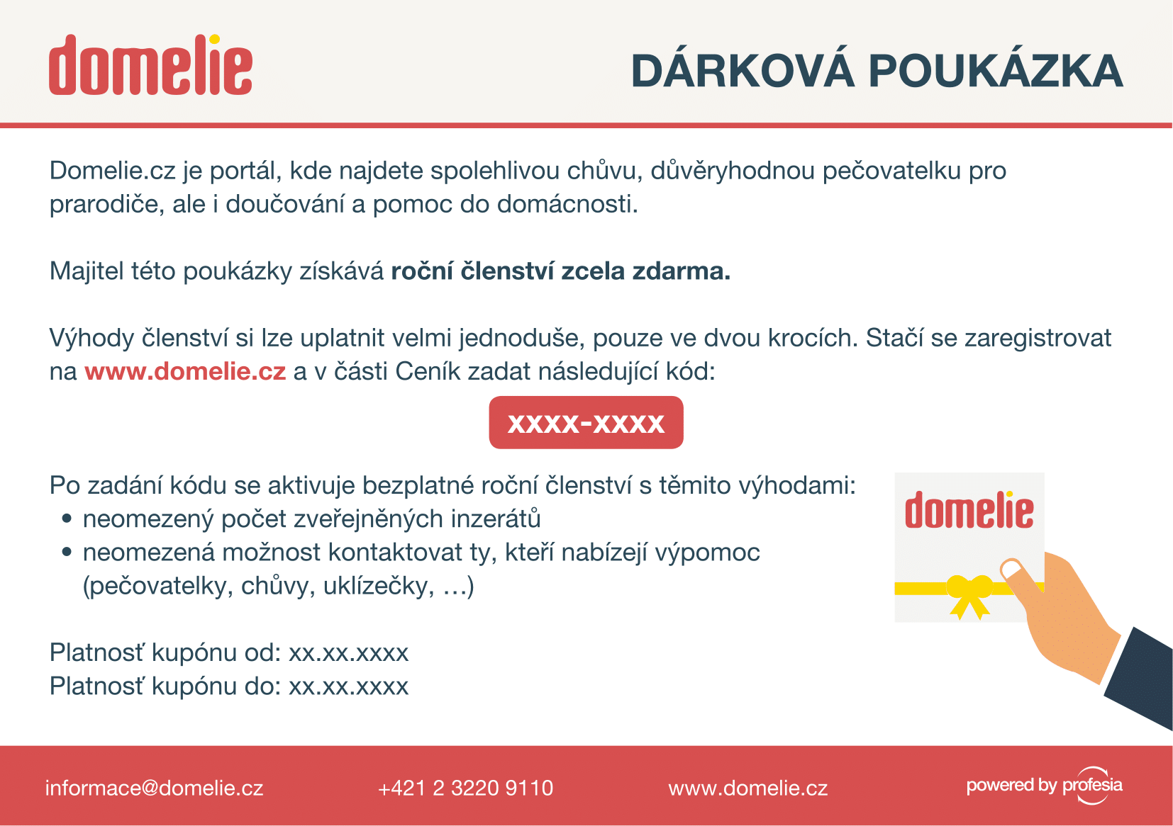 Domelie: Dárková poukázka